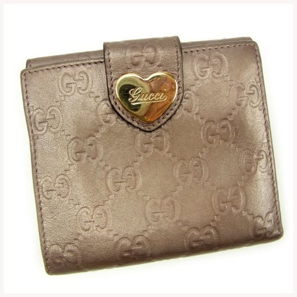 Authentic Gucci Wallet Purse Folding wallet Guccissima Pink Woman  Used - Picture 1 of 6
